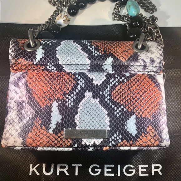 Snakeskin Crossbody Bag Orange Multi NWT - Picture 10 of 12